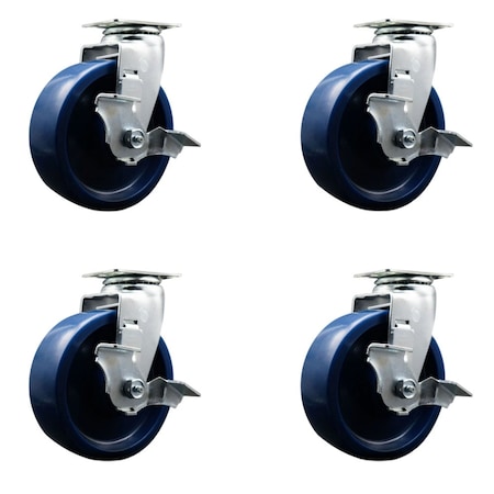 Service Caster Tool Box Caster Wheel Set 6'' Solid Polyurethane Swivel Casters, 4PK TOOL-SCC-20S620-SPUB-TLB-4